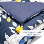 Quilt With Tassels - Dark Blue - Nuit Fleurie