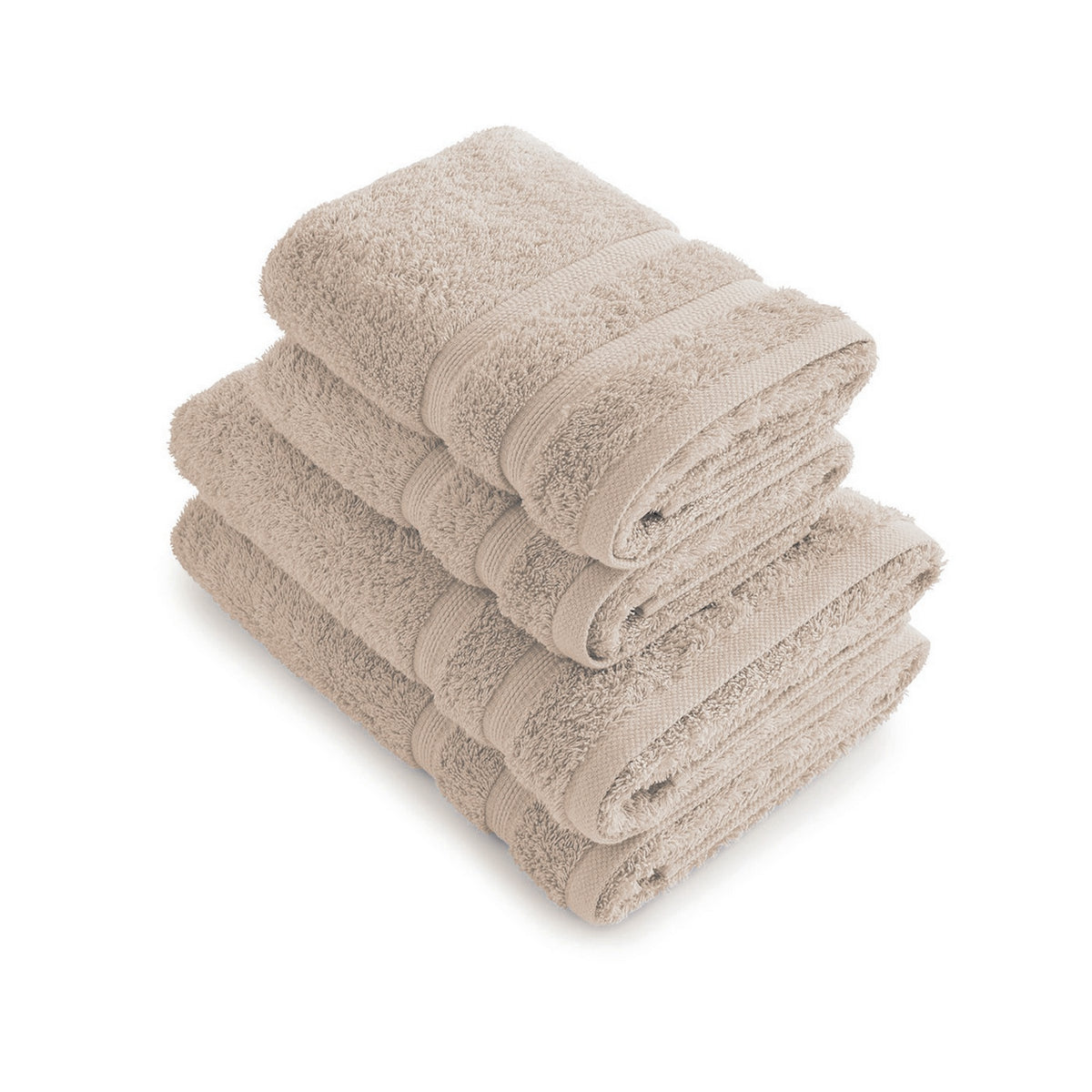 Set of 2 Hand Towels and 2 Bath Sheets - Taupe - Vague