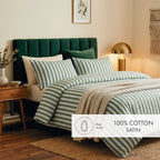 Taie De Traversin Satin De Coton - Vert / Bleu - Lorine