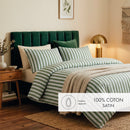 Édredon Avec Glands Satin De Coton - Vert / Bleu - Lorine