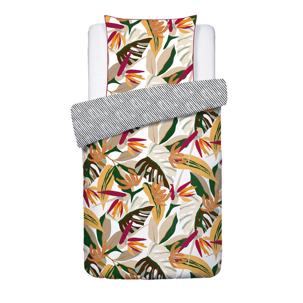 Funda De Nórdica + Fundas De Almohada Satén De Algodón - Naranja - Papagayo