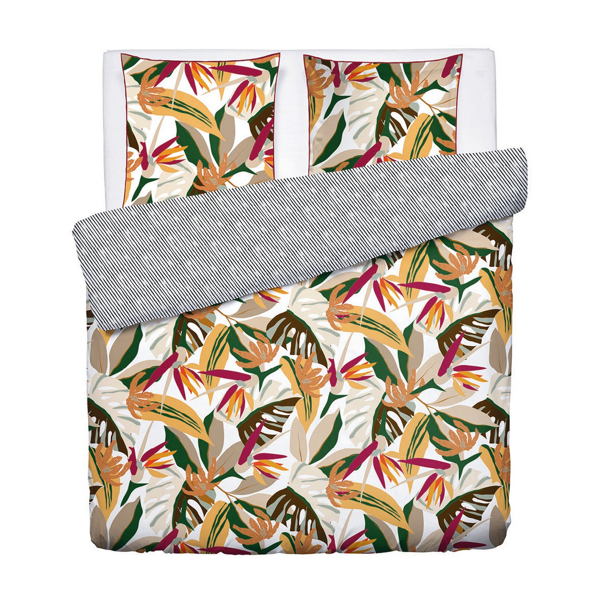 Funda De Nórdica + Fundas De Almohada Satén De Algodón - Naranja - Papagayo