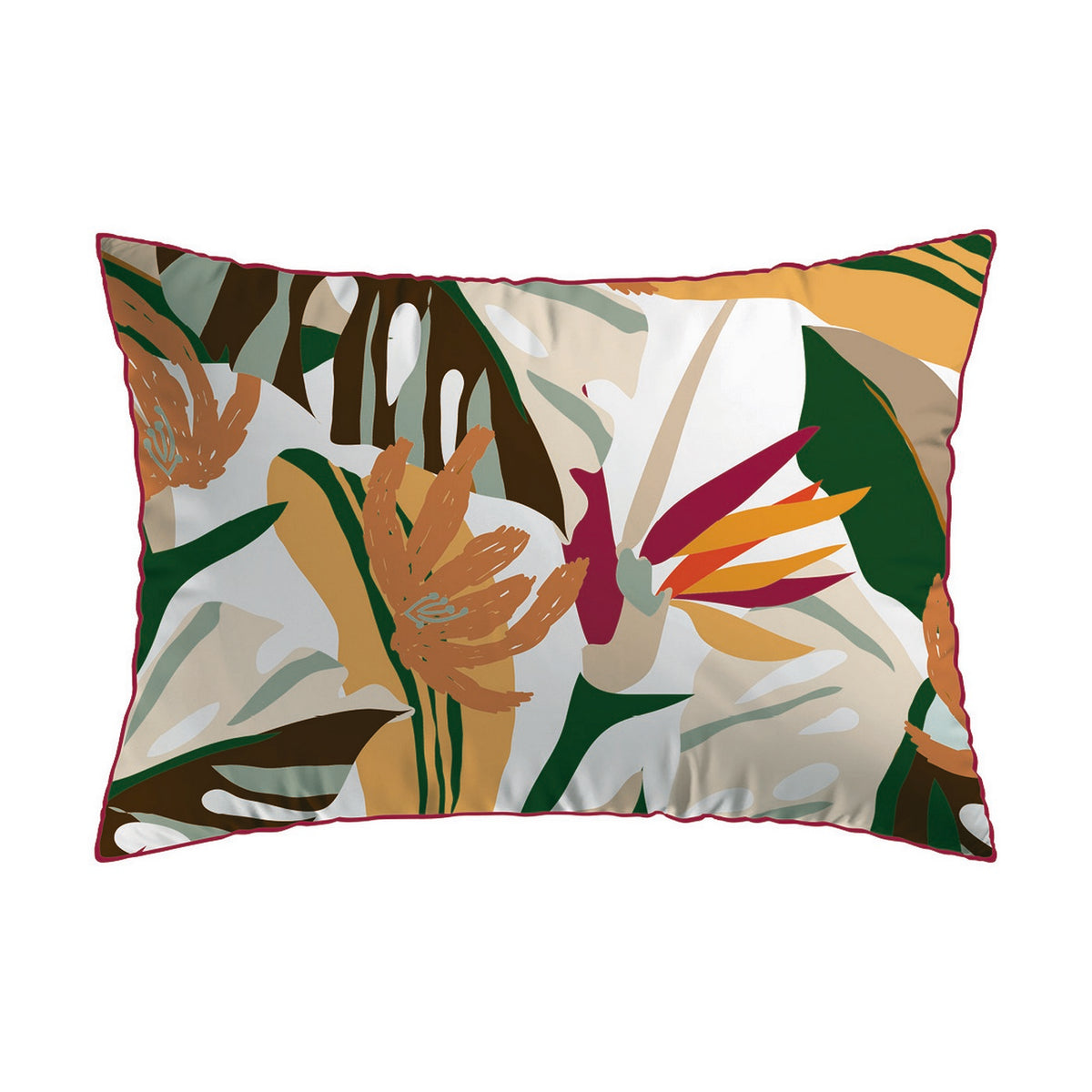 Cotton Sateen Pillowcase - Black & White - Artistic Stripes / Papagayo