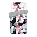 Funda Nórdica + Fundas Almohada Algodón Satén - Azul Claro - Poesía Floral