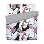 Funda Nórdica + Fundas Almohada Algodón Satén - Azul Claro - Poesía Floral