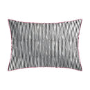 Funda de almohada de satén de algodón - Blanco y negro - Rayas artísticas / Poesía floral