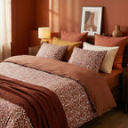 Cotton Sateen Fitted Sheet - Terracotta 01 - Plain