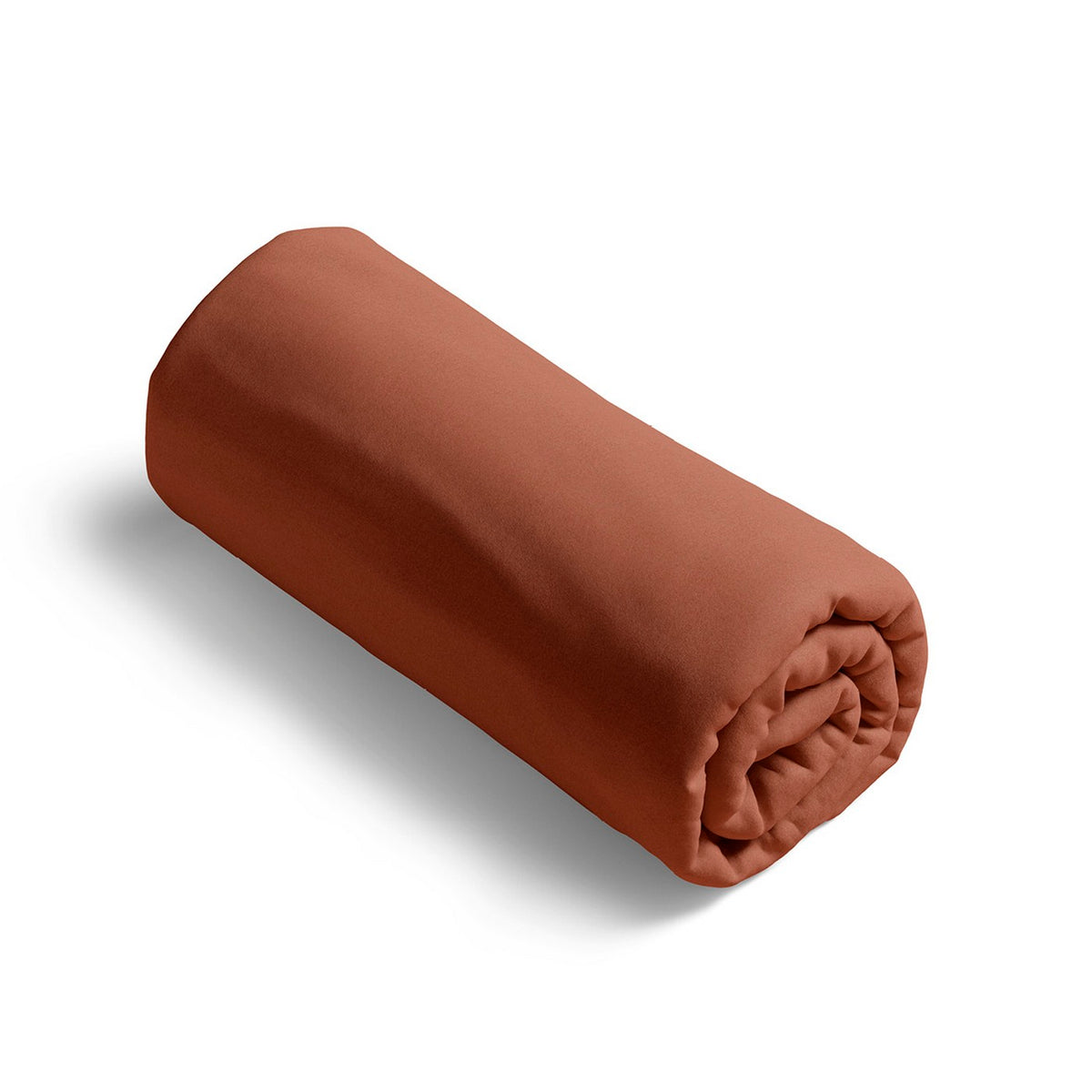 Cotton Sateen Fitted Sheet - Terracotta 01 - Plain