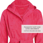 Hooded Bathrobe - Fuchsia - Plain