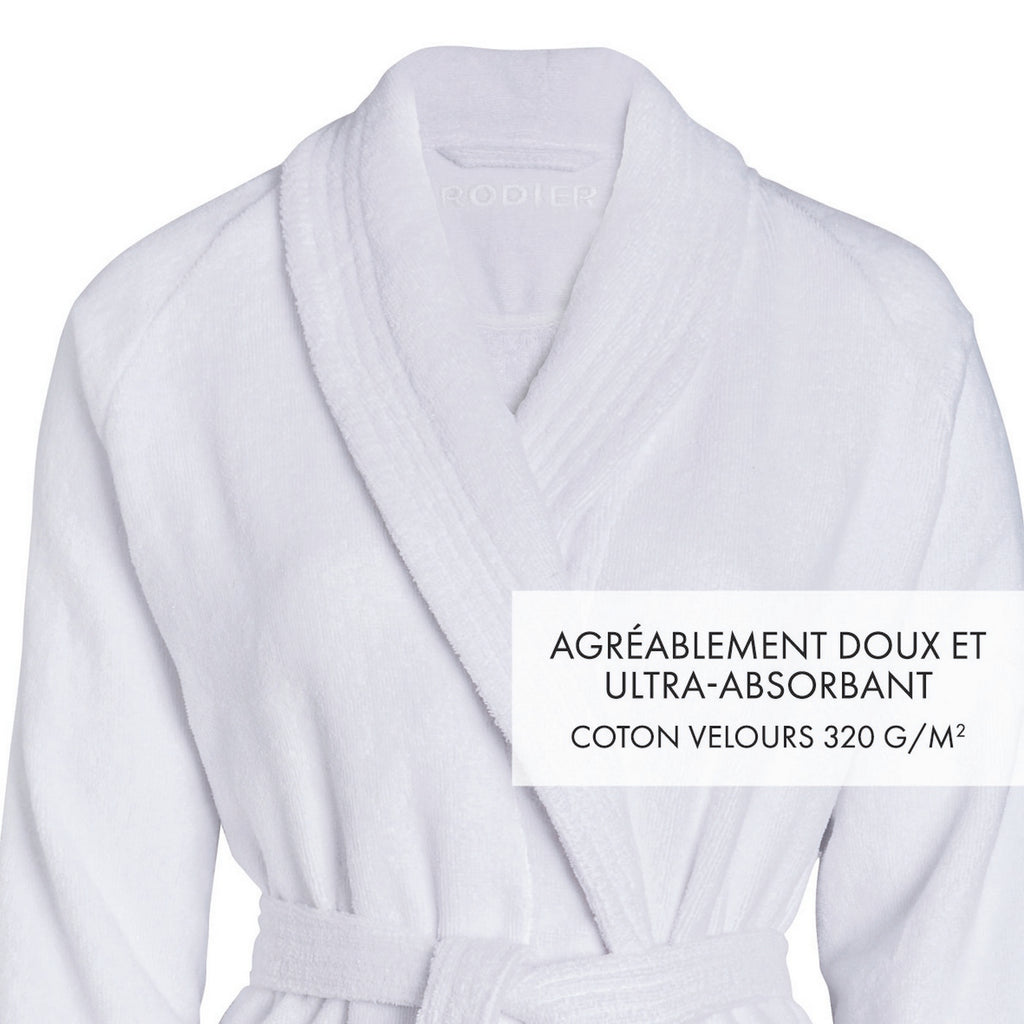 Albornoz Con Cuello Chal - Blanco - Liso