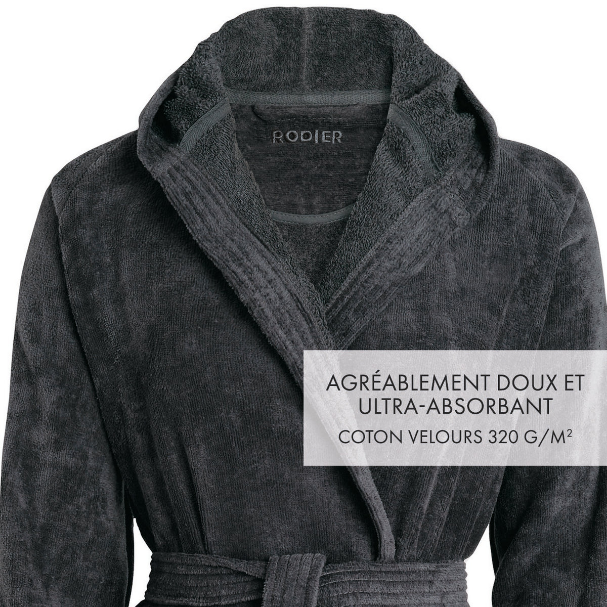 Albornoz Con Capucha - Gris Oscuro - Liso