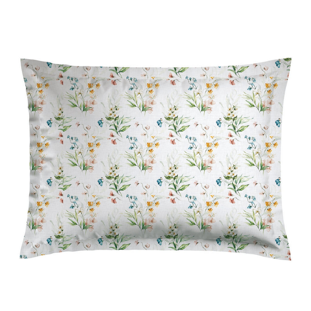 Set De 2 Fundas De Almohada De Satén De Algodón - Blanco - Jardin De Fleurs