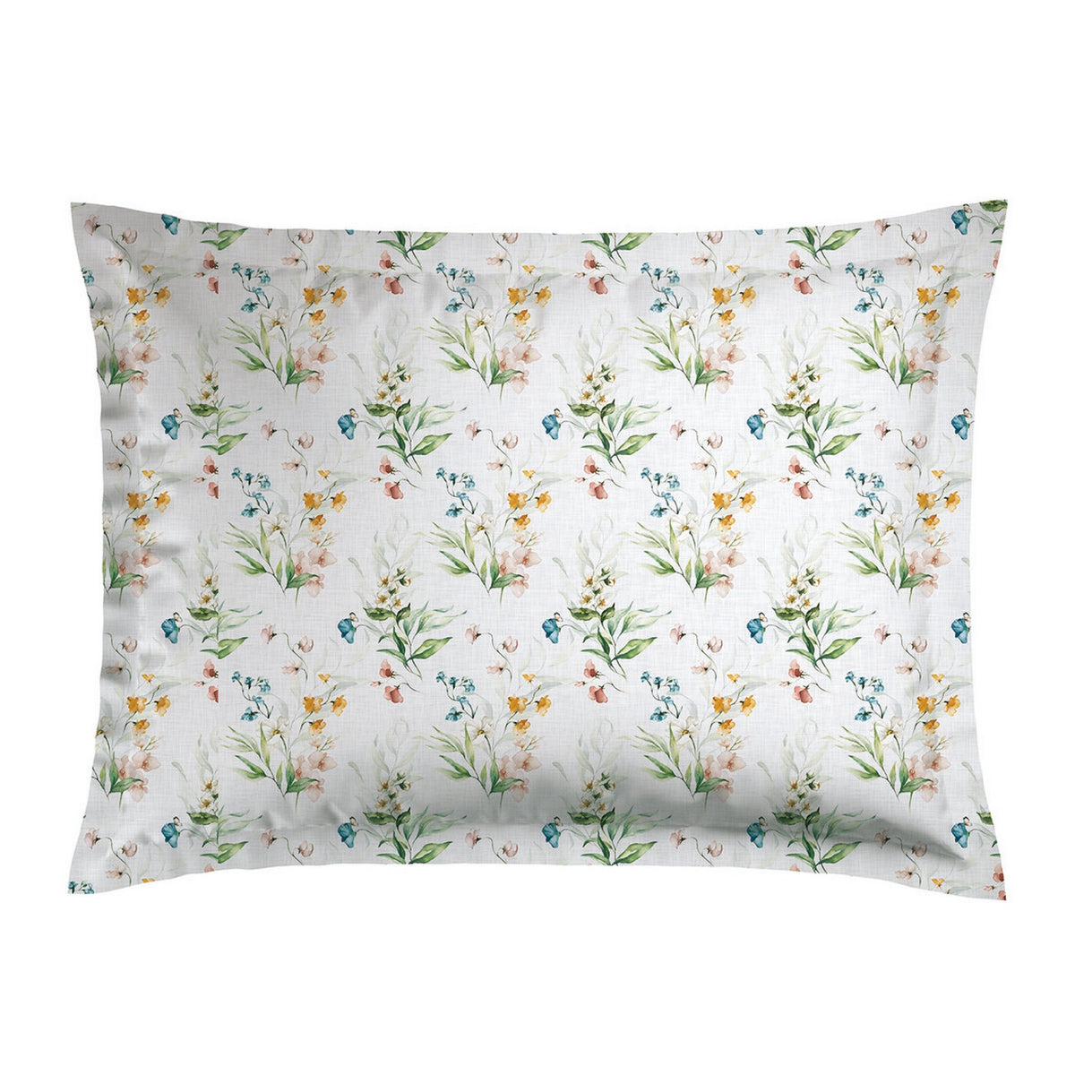 Set De 2 Fundas De Almohada De Satén De Algodón - Blanco - Jardin De Fleurs