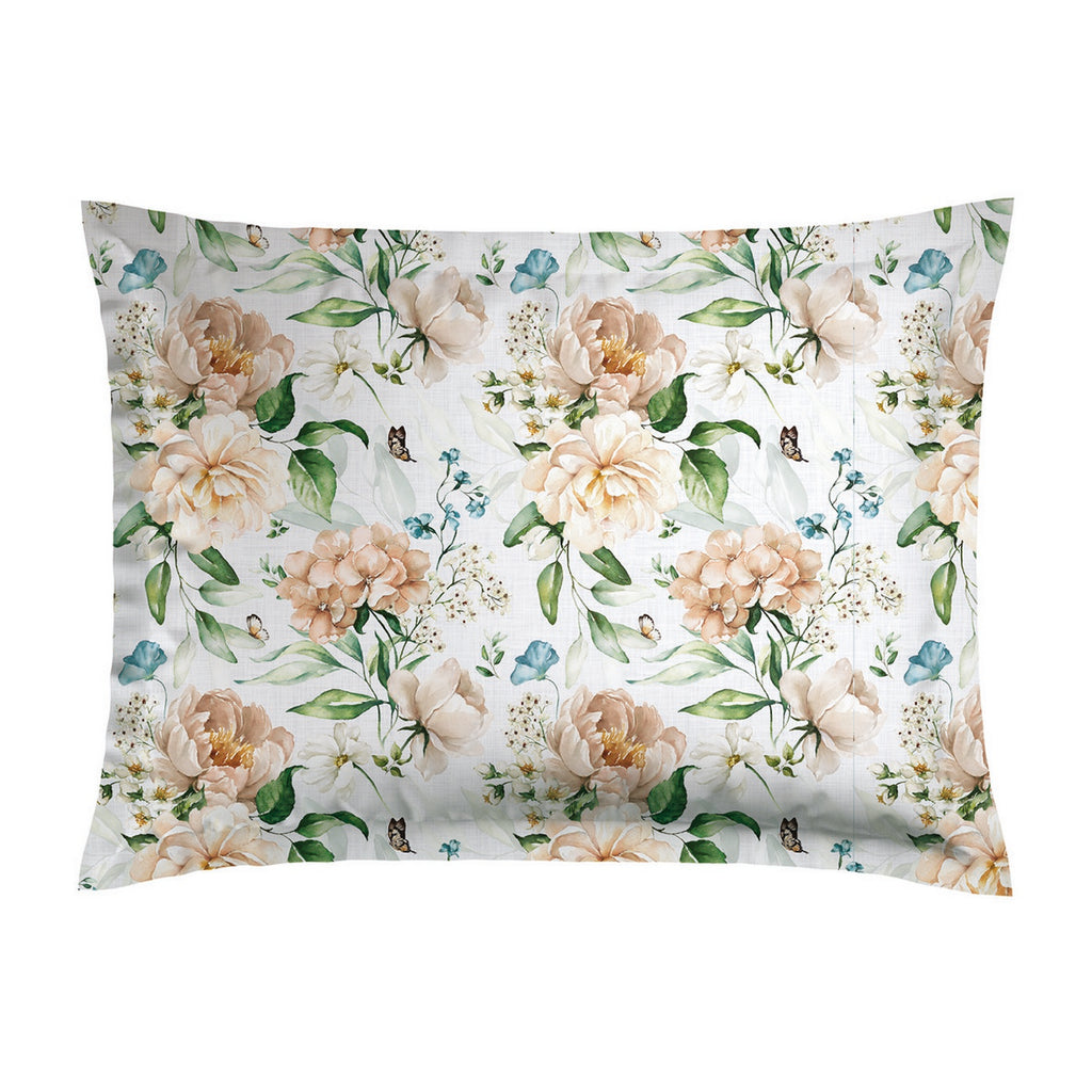 Set De 2 Fundas De Almohada De Satén De Algodón - Blanco - Jardin De Fleurs