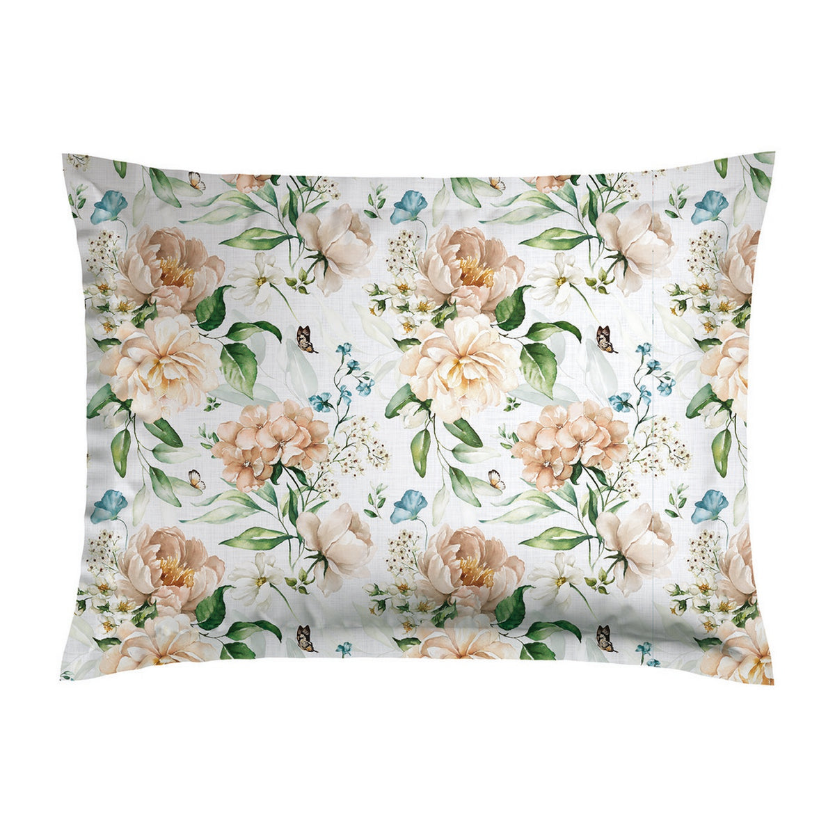 Set De 2 Fundas De Almohada De Satén De Algodón - Blanco - Jardin De Fleurs