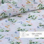 Cotton Sateen Duvet Cover + Pillowcases - White - Belle de Nuit