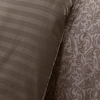 Duvet Cover + Pillowcases Cotton Satin - Taupe - Damask Floralia