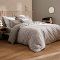 Duvet Cover + Pillowcases Cotton Satin - Taupe - Damask Floralia