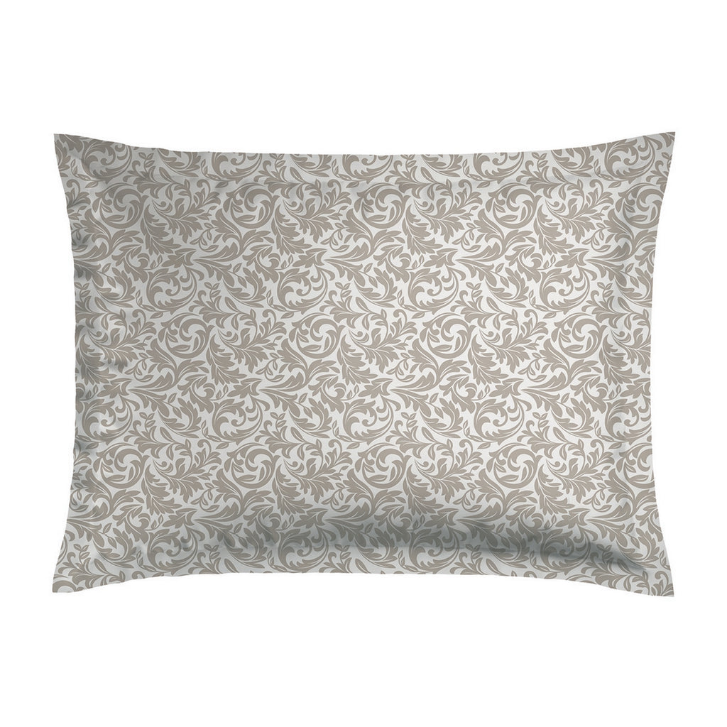 Set Of 2 Cotton Satin Pillowcases - Taupe - Damask Floralia