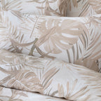 Duvet Cover + Pillowcases Cotton Satin - Light Taupe - Tropical