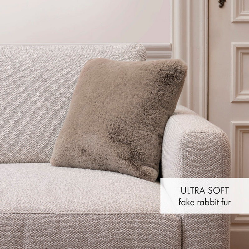 Imitation Fur Cushion Cover - Beige - Plain