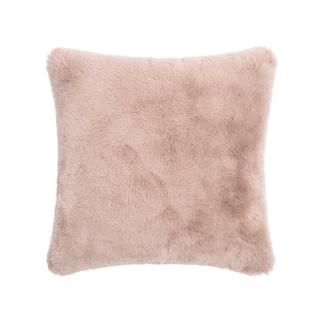 Funda de cojín de pelo sintético - Rosa claro - Unicolor