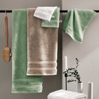 Set de 2 toallas de mano y 2 toallas de baño - Verde pradera - Ola