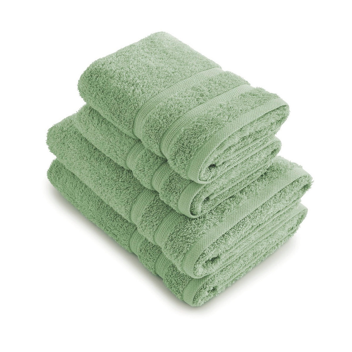 Set de 2 toallas de mano y 2 toallas de baño - Verde pradera - Ola