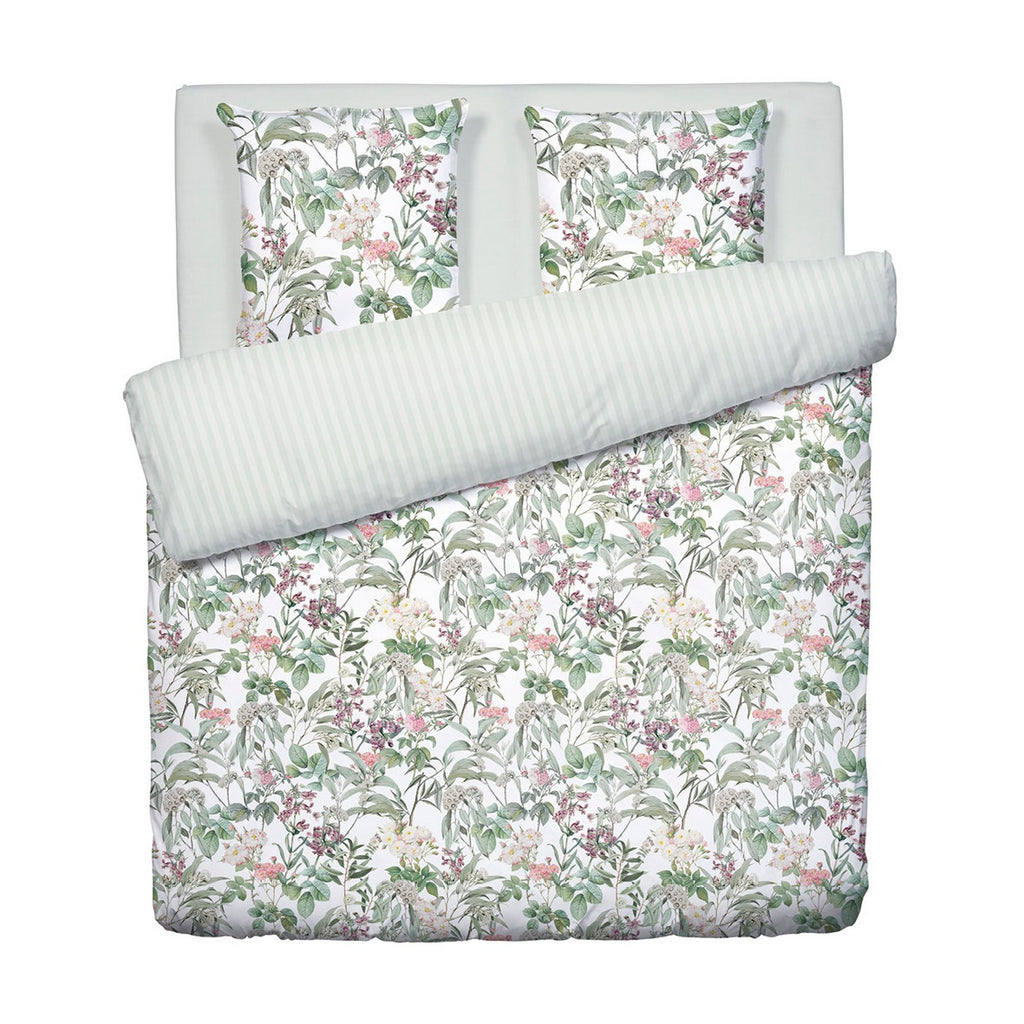 Cotton Sateen Duvet Cover + Pillowcases - White - Rozas