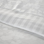 Funda nórdica y fundas de almohada para bebé de satén de algodón tejido jacquard - Blanco - Roble pequeño