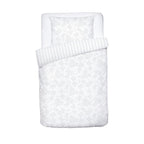 Funda nórdica y fundas de almohada para bebé de satén de algodón tejido jacquard - Blanco - Roble pequeño