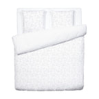 Duvet Cover + Pillowcases Jacquard Woven Cotton Satin - White - Small Oak