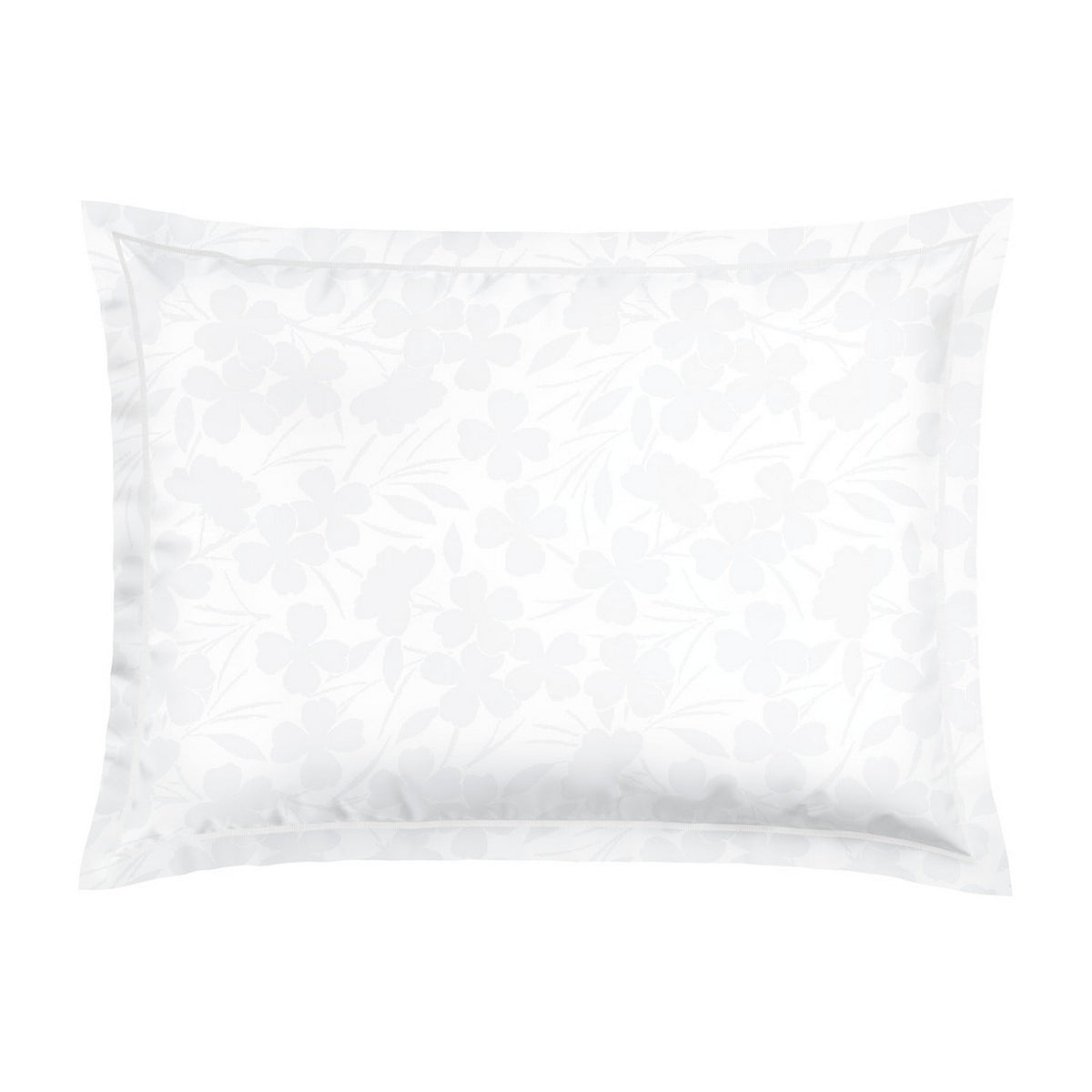 Taie D'Oreiller Satin De Coton Tissé Jacquard - Blanc - Petit Chêne
