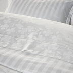 Funda tipo almohada de raso de algodón tejido jacquard - Blanco - Roble pequeño