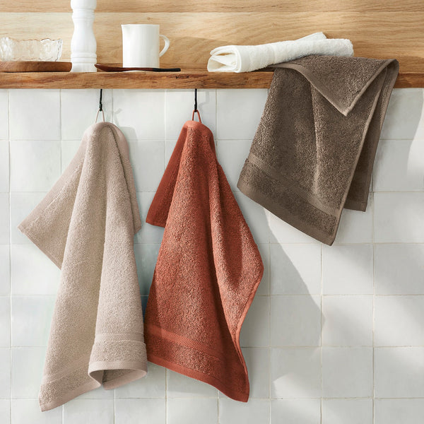 Set di 2 asciugamani per le mani - Terracotta - Vague