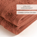 Set Of 2 Hand Towels - Terracotta - Vague
