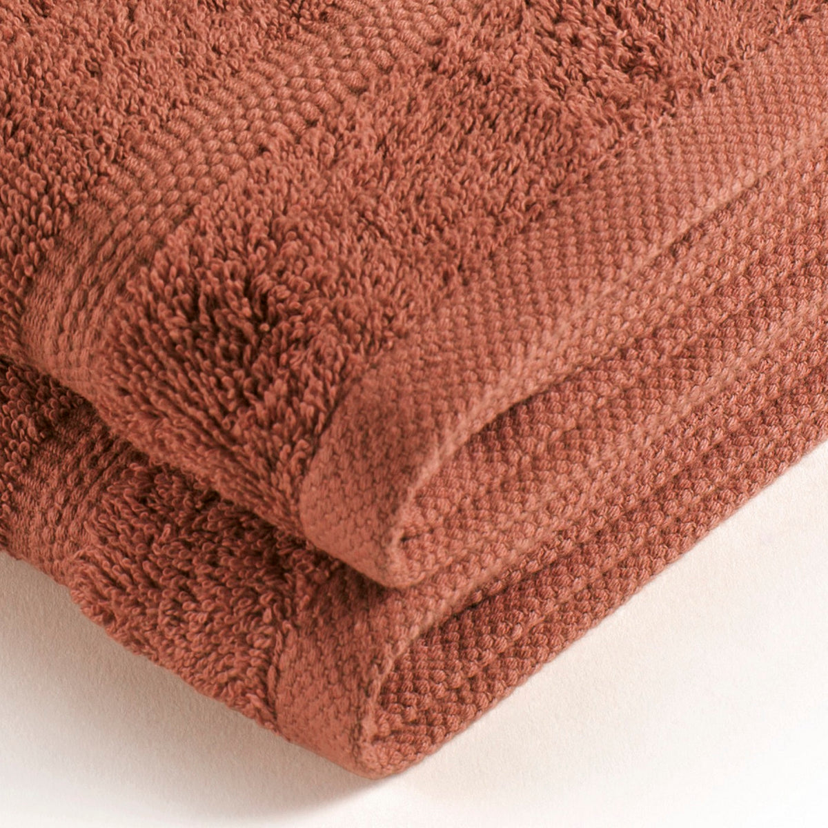 Set Of 2 Hand Towels - Terracotta - Vague