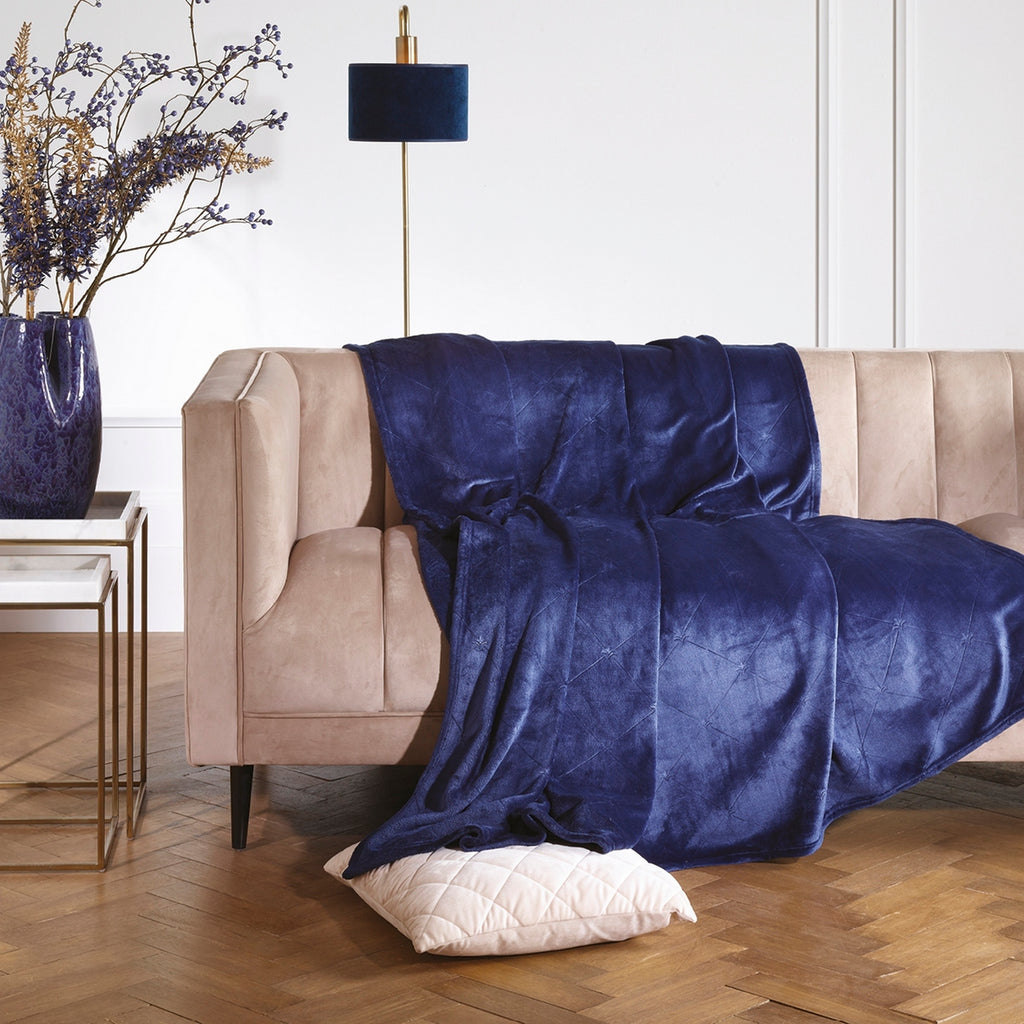 Large Throw - Dark Blue - Diamond