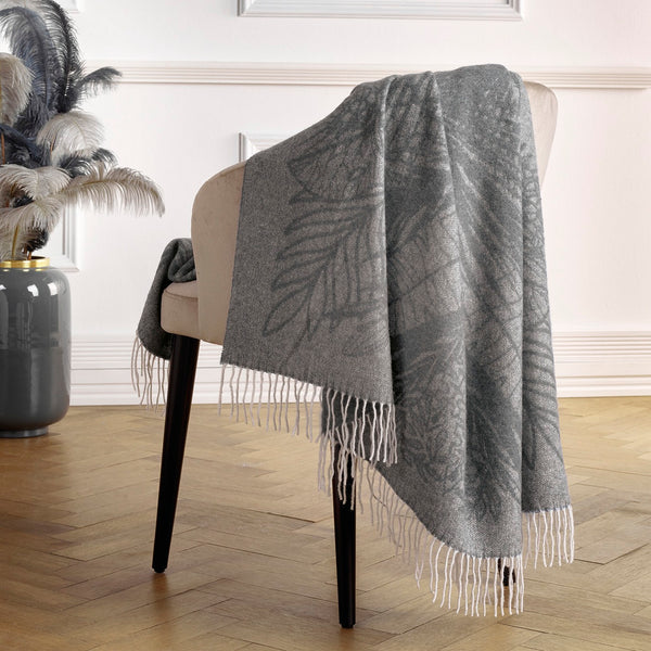 Plaid Tissé - Gris - Illusion Tropicale