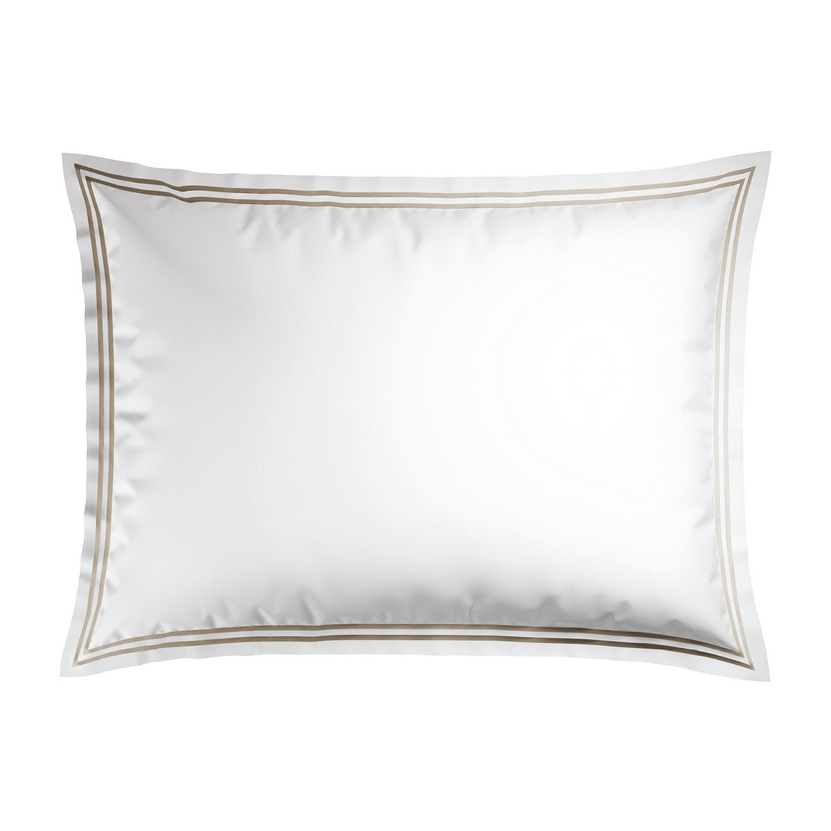 Set Of 2 Cotton Sateen Pillowcases - Taupe / White - Nice