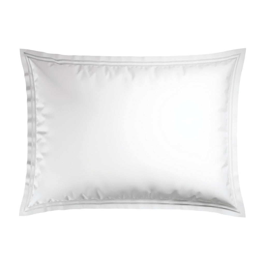 Set De 2 Taies D'Oreiller Satin De Coton - Blanc / Blanc - Nice