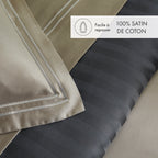 Funda Nórdica + Fundas Almohada Algodón Satén - Taupe / Taupe - Nice