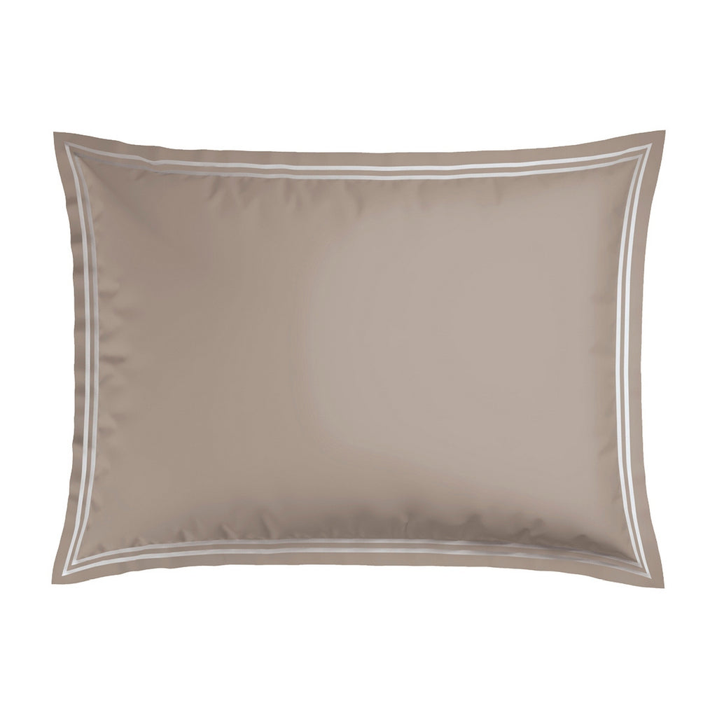 Juego De 2 Fundas De Almohada Satén De Algodón - Blanco / Topo - Nice