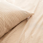 Duvet Cover + Pillowcases Dyed Woven Cotton - Taupe - Columbine