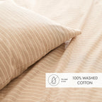 Duvet Cover + Pillowcases Dyed Woven Cotton - Taupe - Columbine