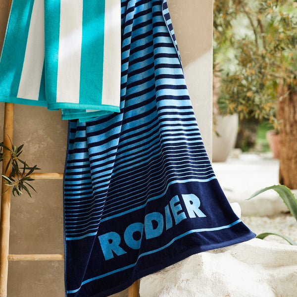 Serviette De Plage - Bleu - Lino