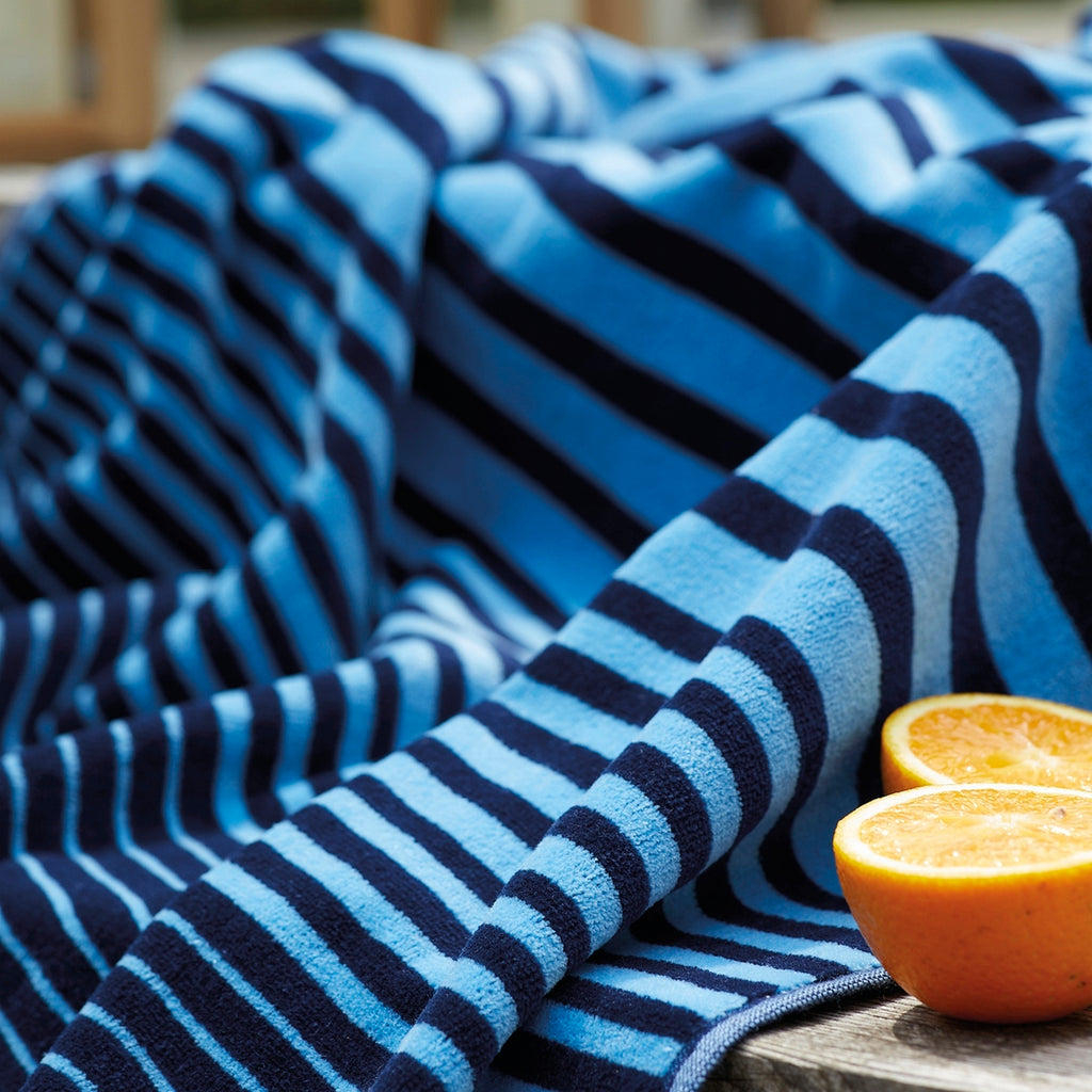 Serviette De Plage - Bleu - Lino