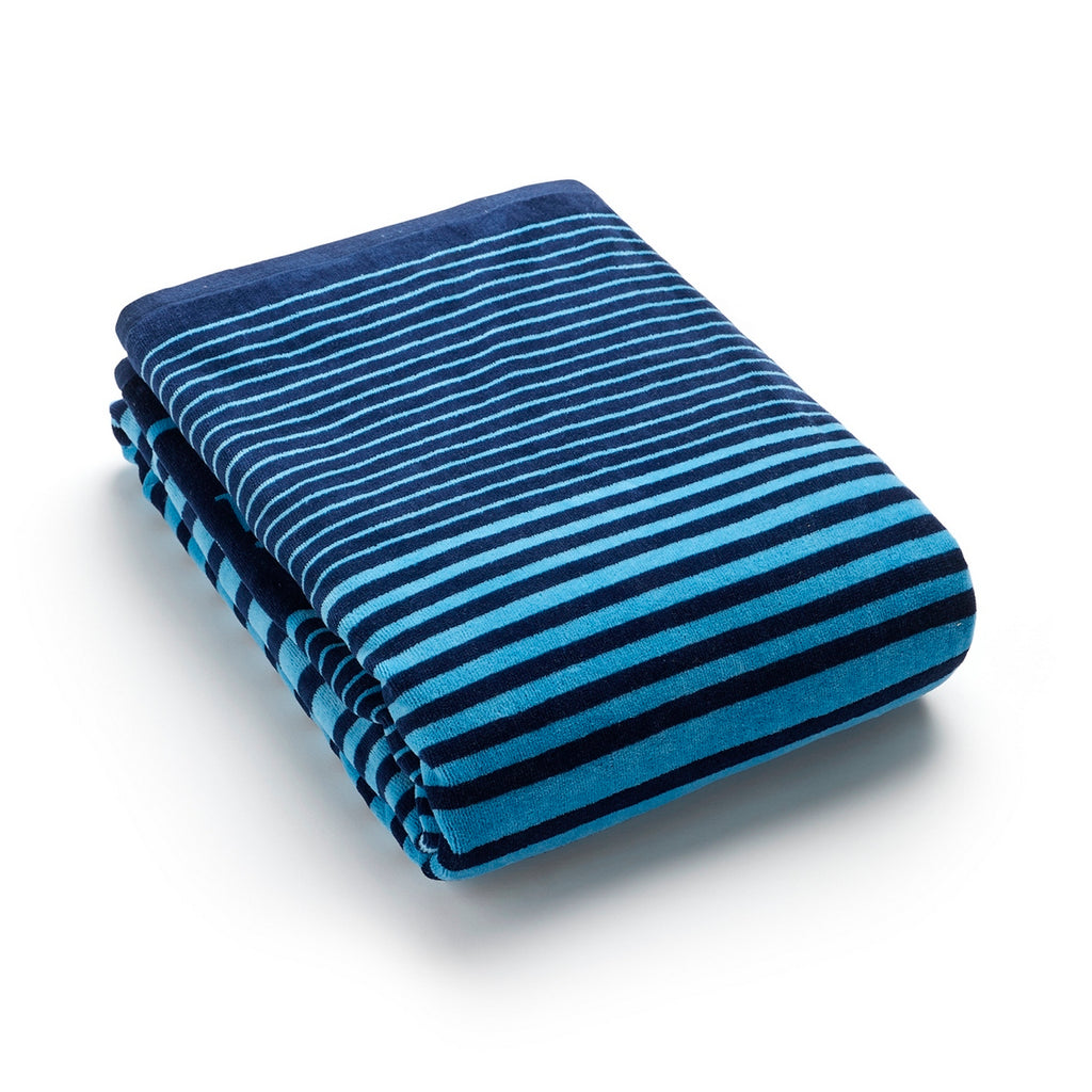 Serviette De Plage - Bleu - Lino