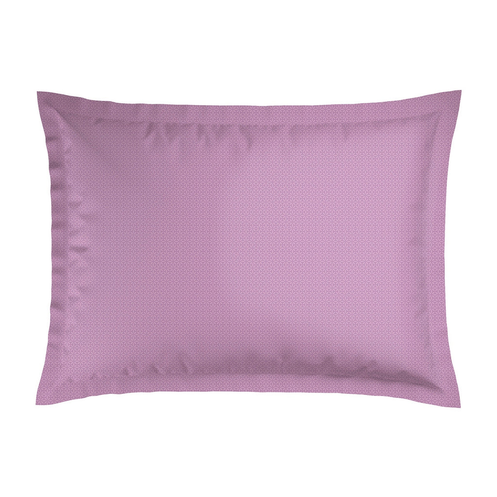 Set De 2 Taies D'Oreiller Satin De Coton - Blanc / Violet - Fleurs Sauvages