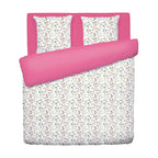 Cotton Sateen Duvet Cover + Pillowcases - White - Wildflowers